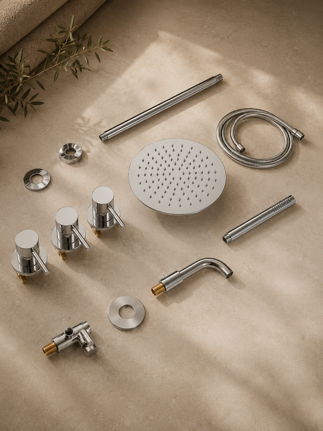 Colonne de douche avec mitigeur nickel brossé Ardion, visuel 5