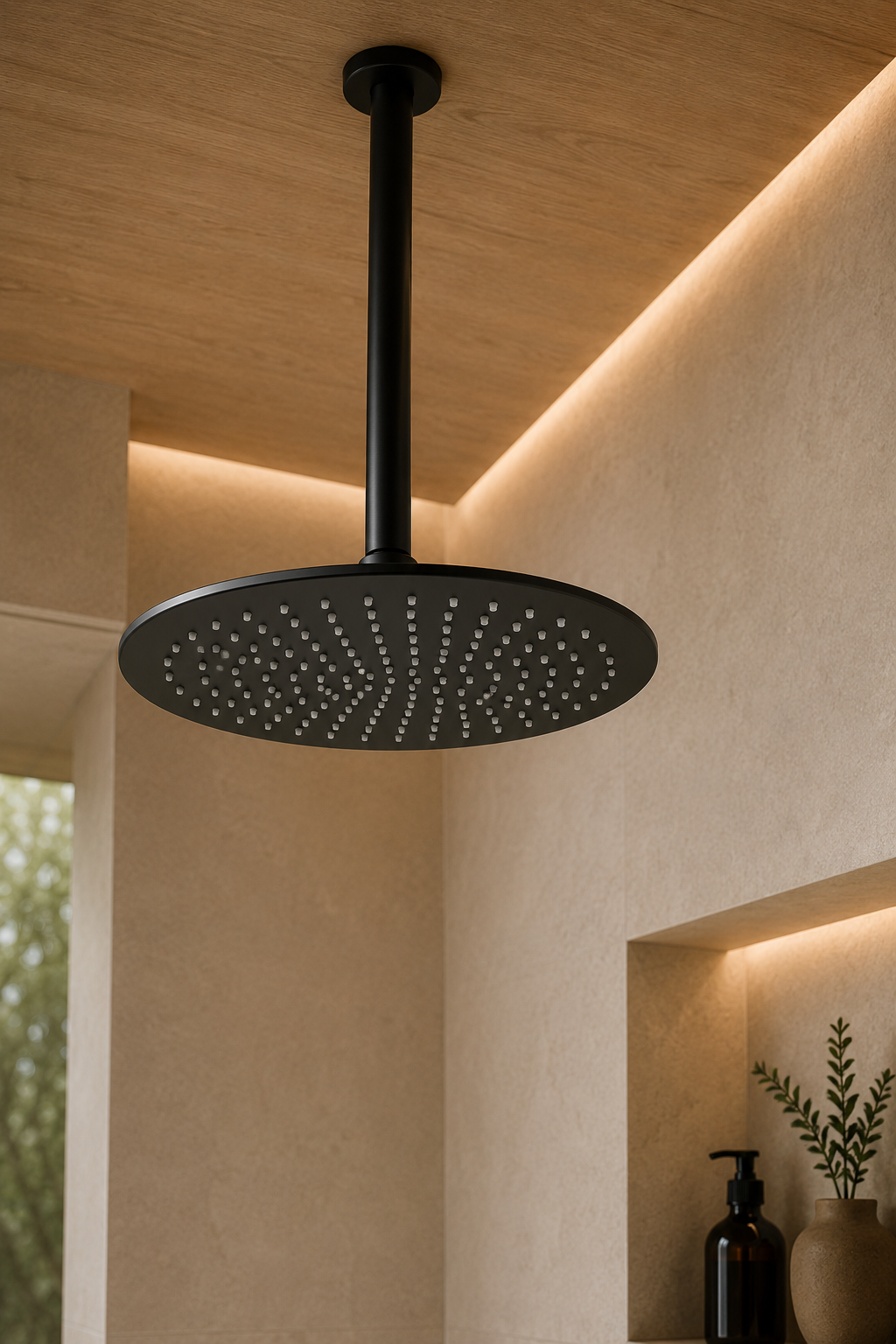 Colonne de douche avec mitigeur noire Ardion, visuel 4