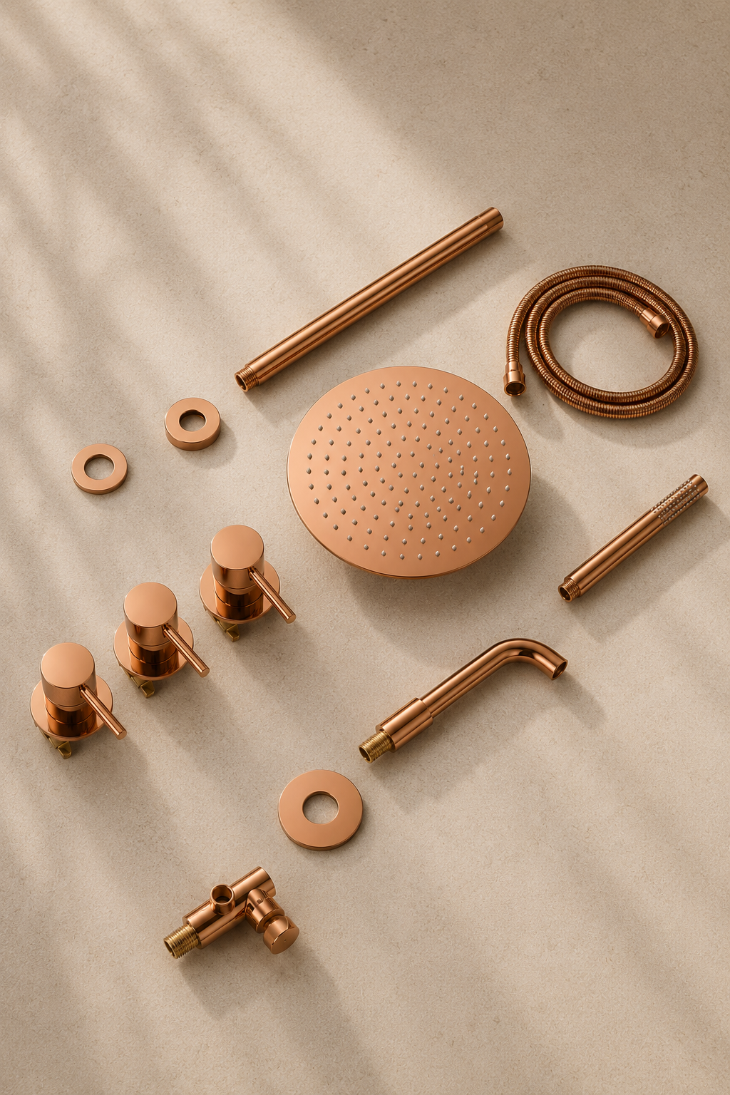 Colonne de douche avec mitigeur or rose brossé Ardion, visuel 3