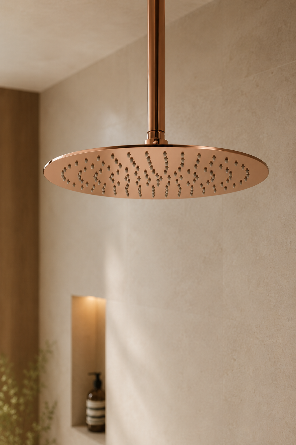 Colonne de douche avec mitigeur or rose brossé Ardion, visuel 5