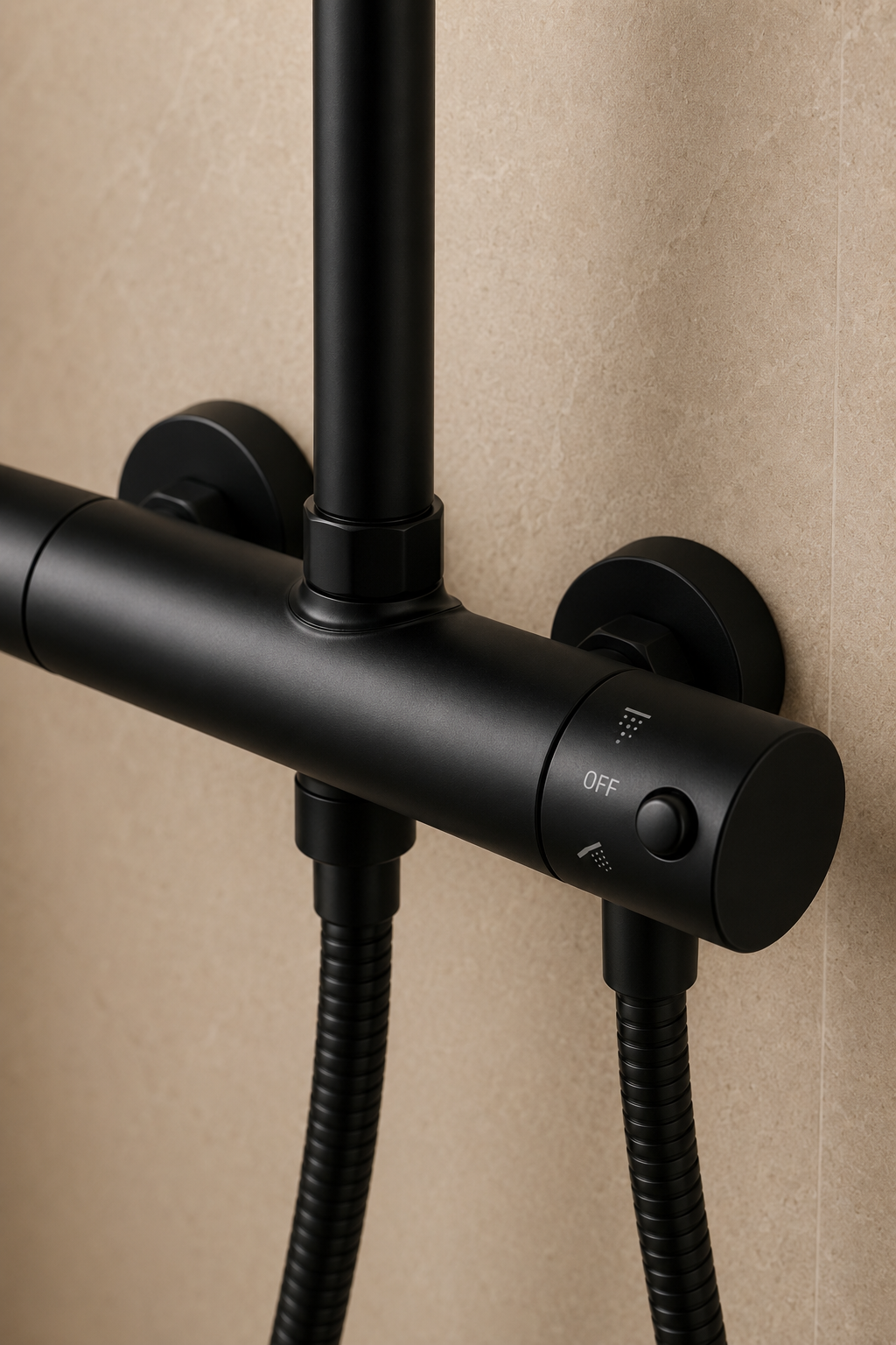 Mitigeur thermostatique de la colonne Vanta noire 20 cm