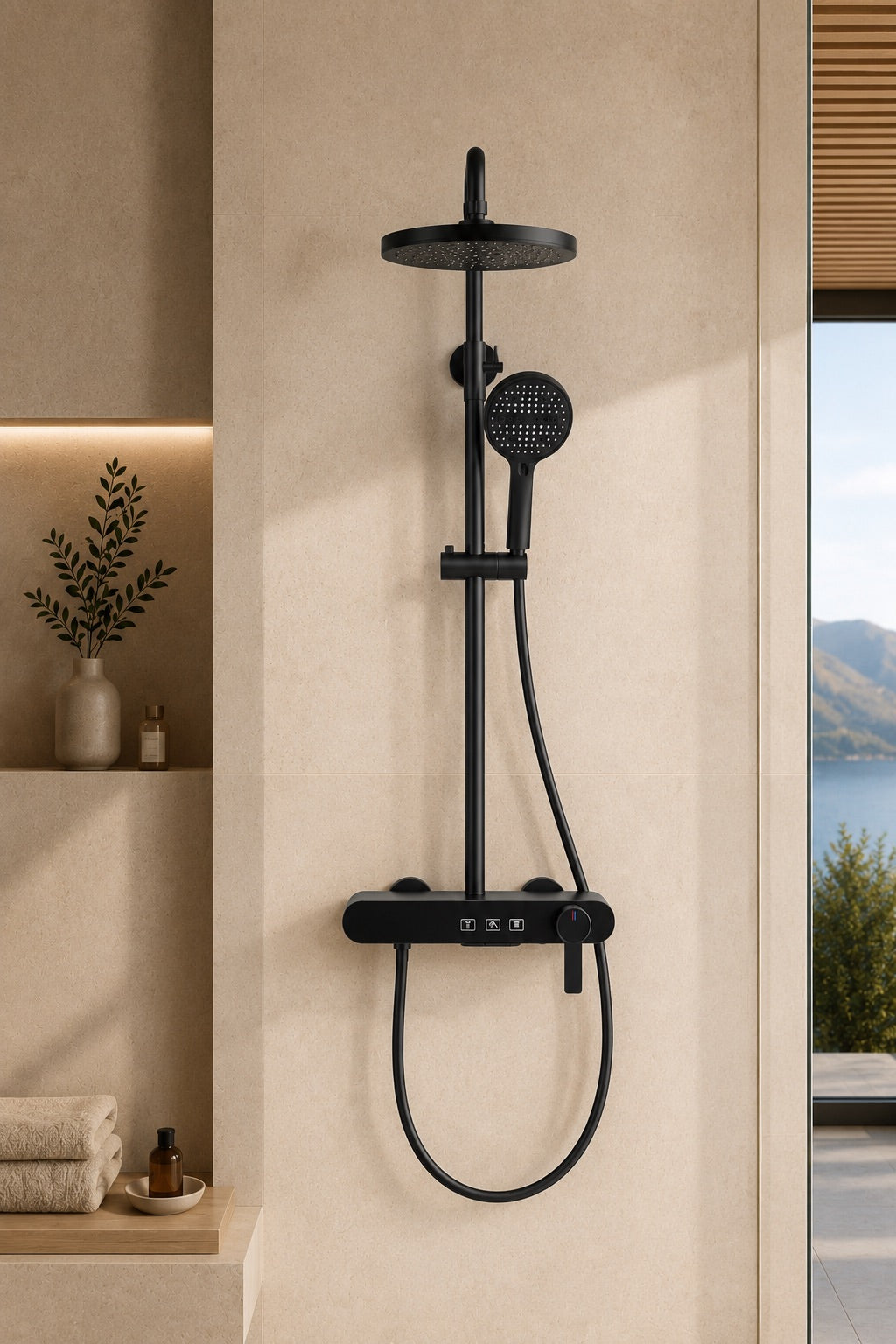 Vallor Colonne de douche noire