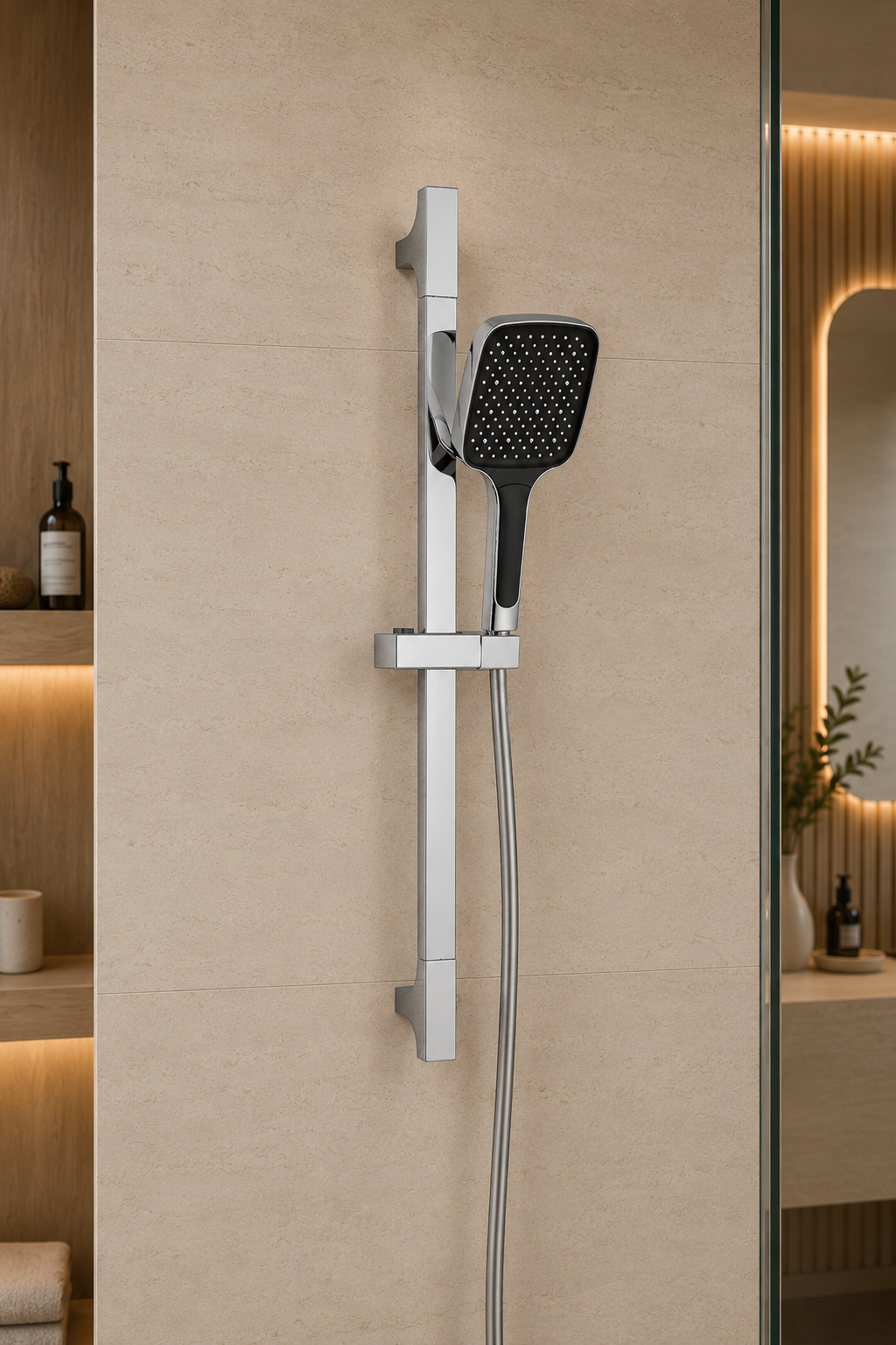 Colonne de douche coulissante chrome Span, ensemble complet