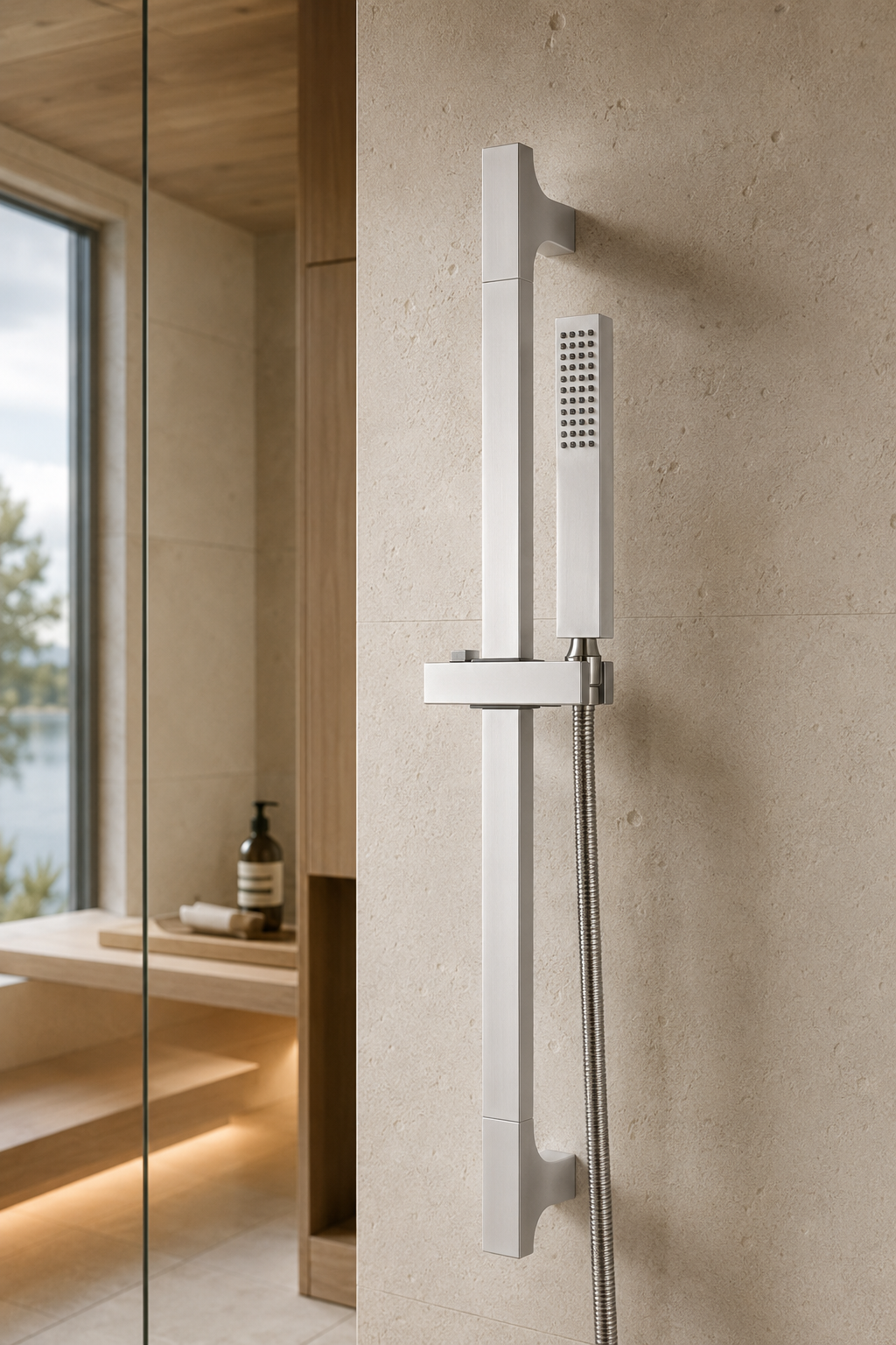 Colonne de douche inox blanche Vrenn