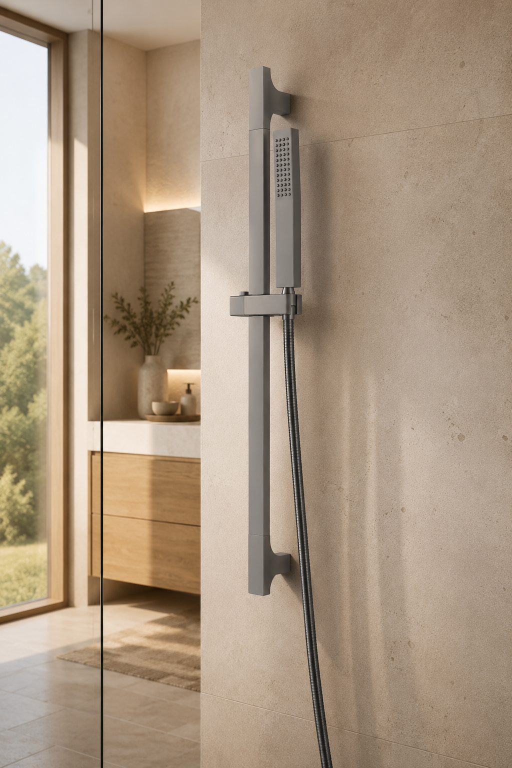 Colonne de douche inox grise Vrenn