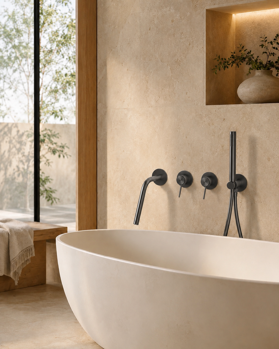 Colonne de douche baignoire gris anthracite LINÉA