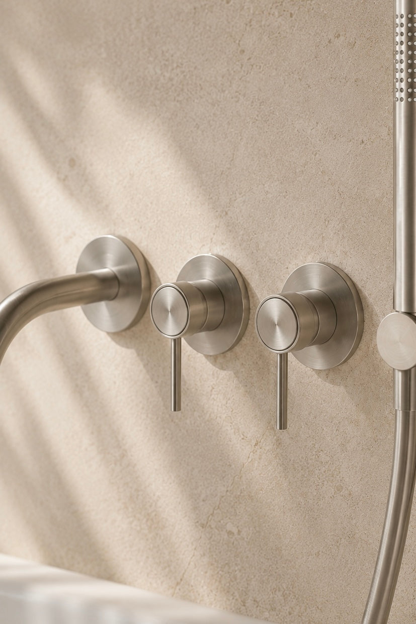 Colonne de douche baignoire nickel brossé LINÉA, visuel 3