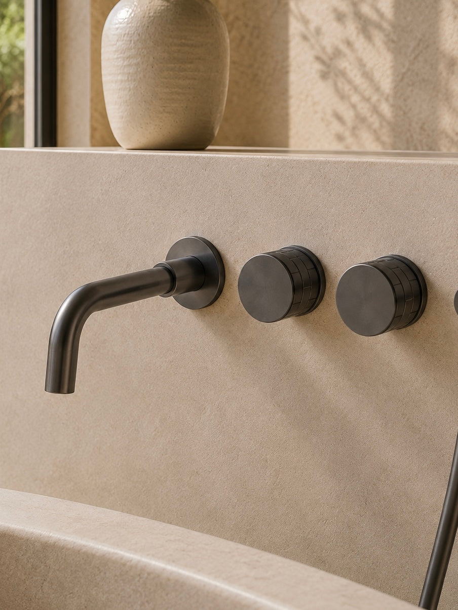 Robinet de baignoire mural gris anthracite ORIA, visuel 3