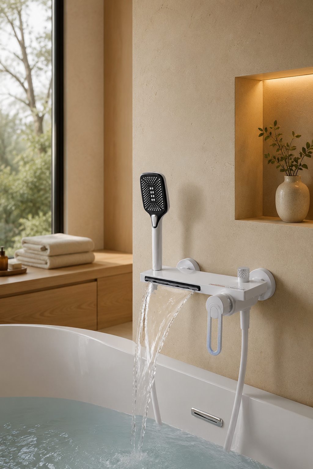 Colonne de douche baignoire blanche Rivo