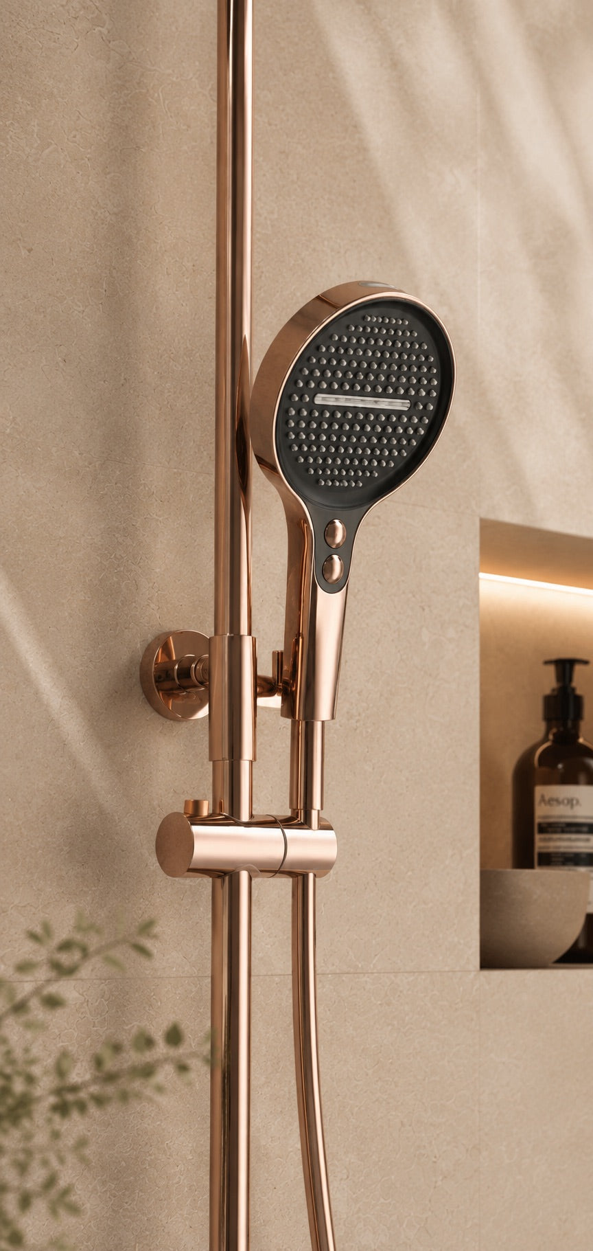 Vallor Colonne de douche or rose brossé
