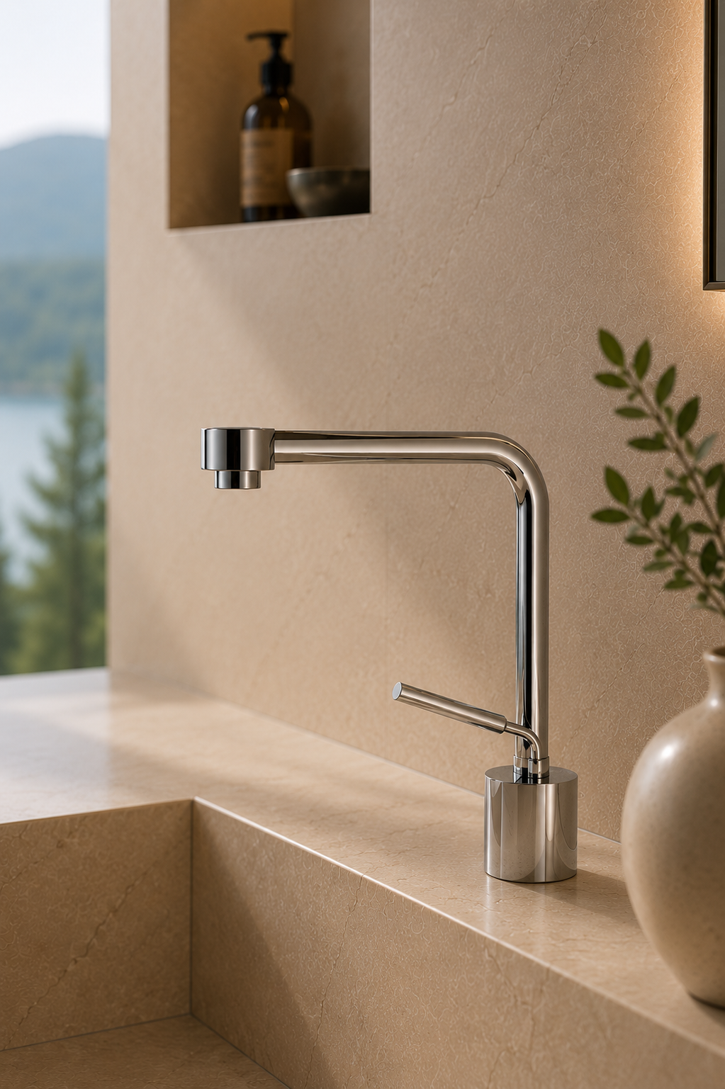 Mitigeur de lavabo ORÉA chrome, plan de toilette