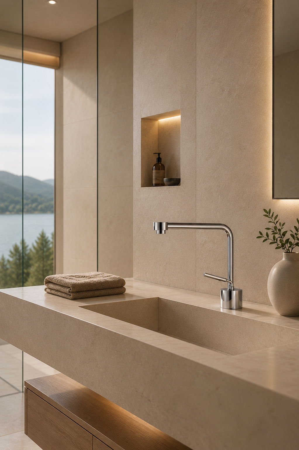 Mitigeur de lavabo ORÉA chrome sur vasque à poser