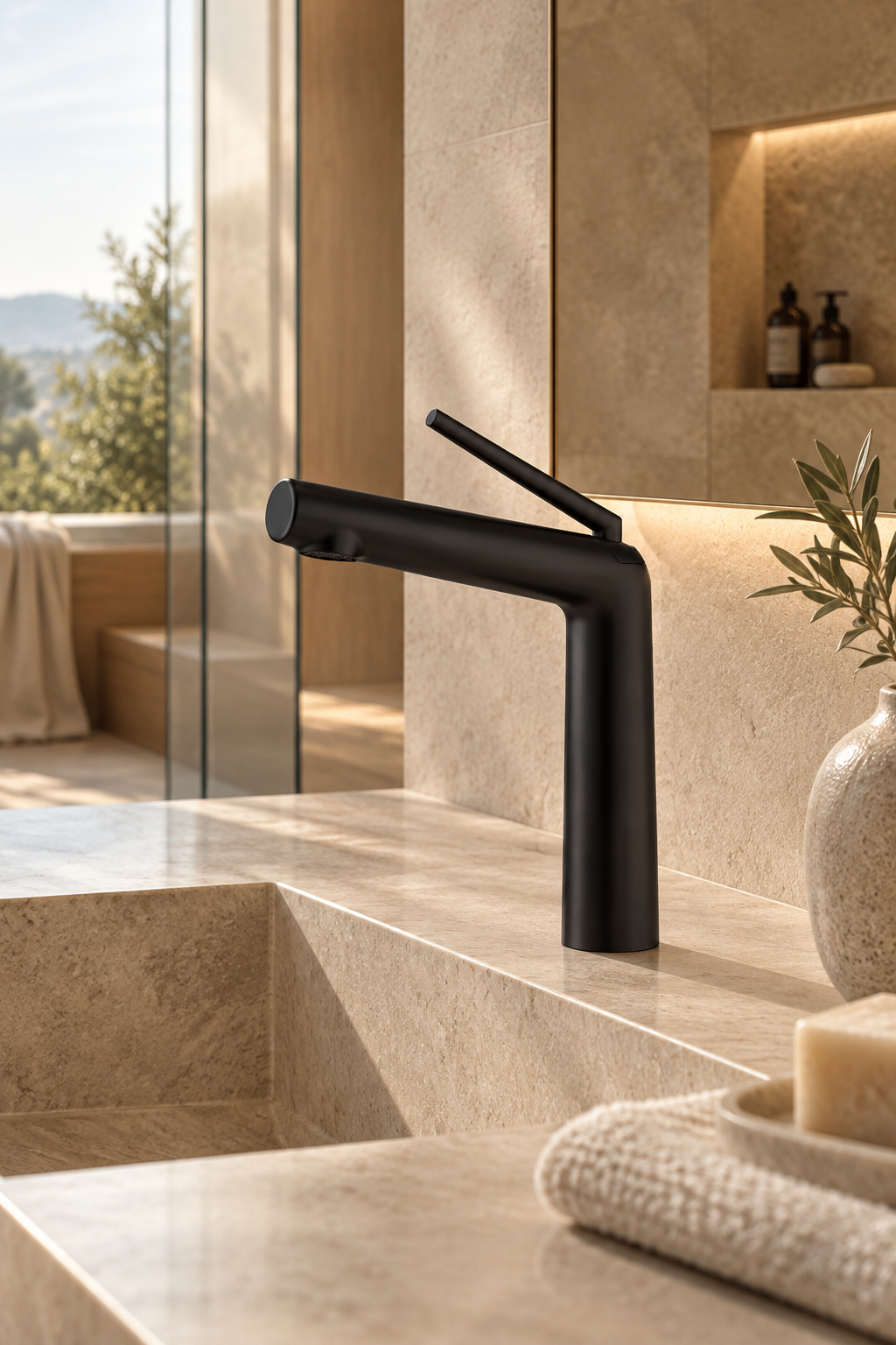 Robinet de lavabo noir mat OSLÉA
