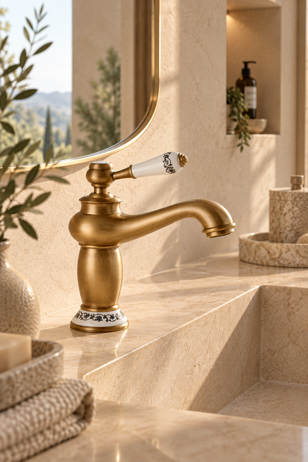 Robinet de lavabo bronze antique RÉVANE, visuel 2