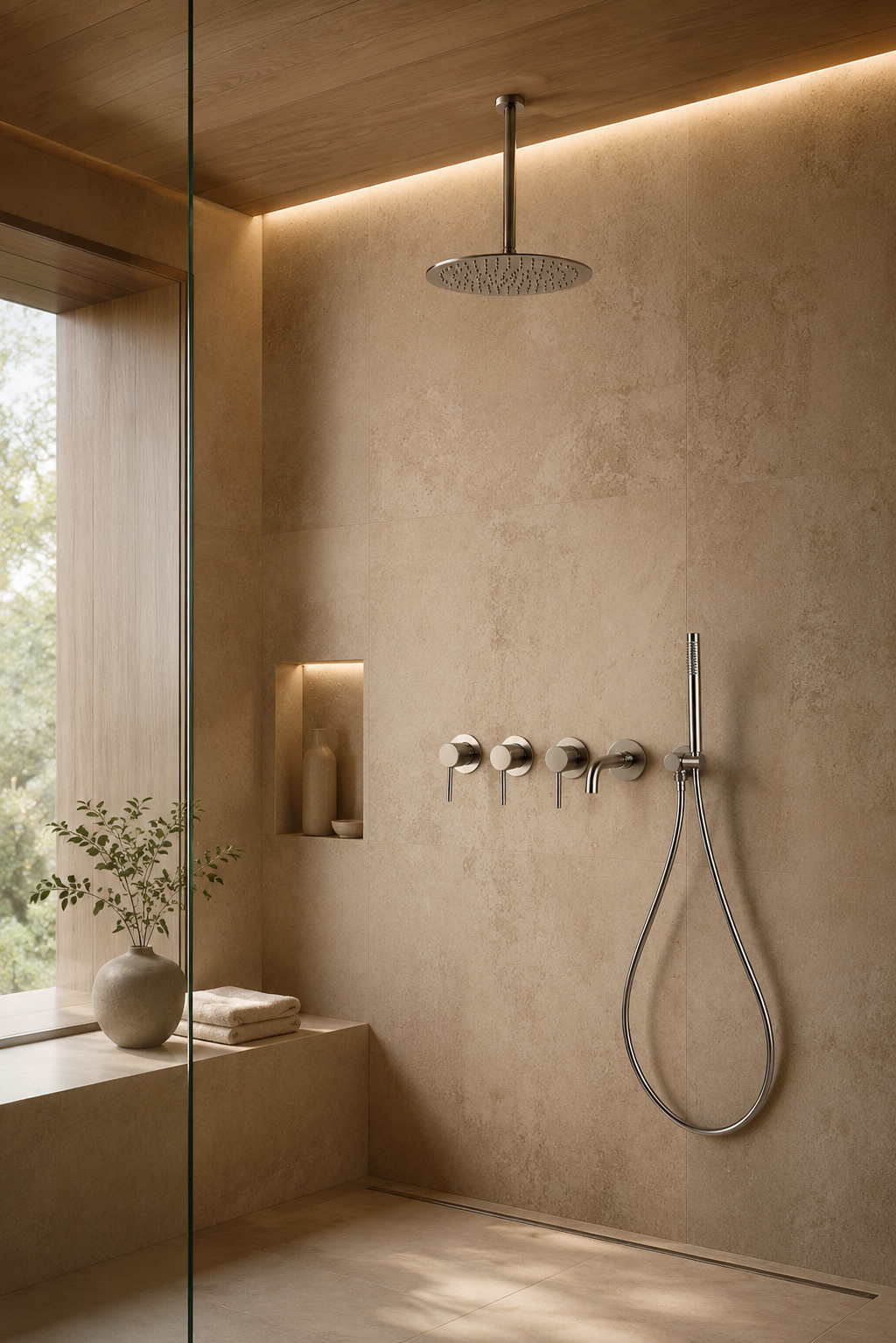 Colonne de douche avec mitigeur chromée Ardion