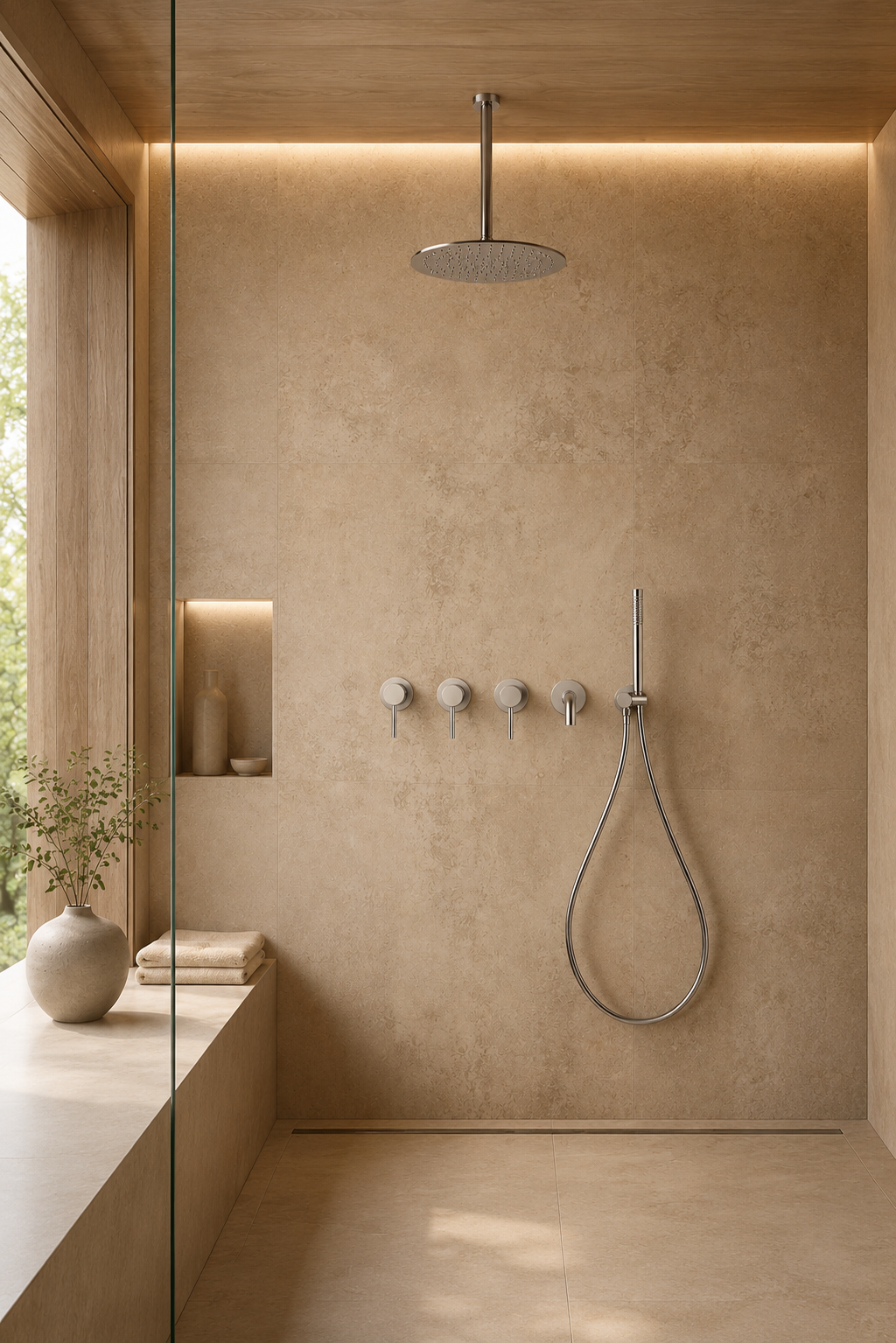 Colonne de douche avec mitigeur chromée Ardion, visuel 2