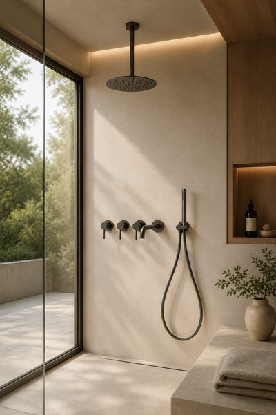 Colonne de douche avec mitigeur gris Ardion, visuel 2