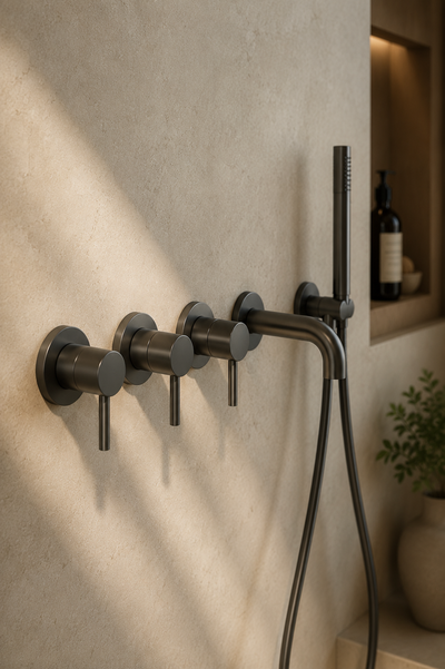 Colonne de douche avec mitigeur gris Ardion, visuel 3