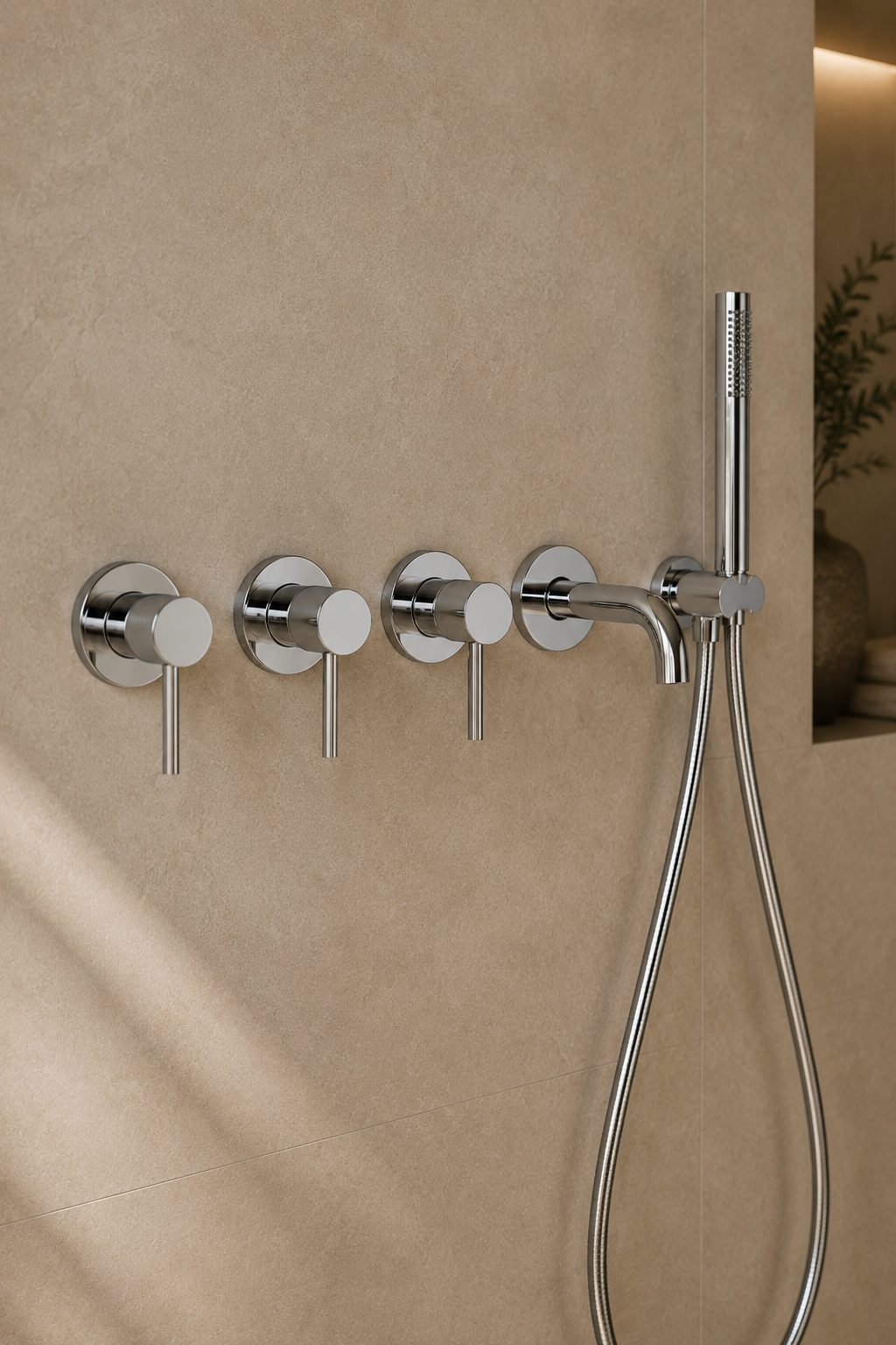 Colonne de douche avec mitigeur nickel brossé Ardion, visuel 3