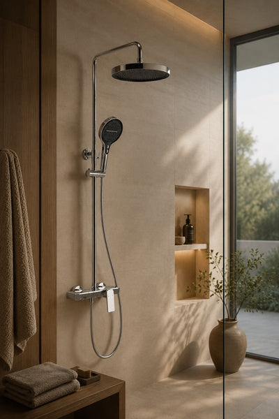 Colonne de douche à tablette chromée Vallor, visuel 24