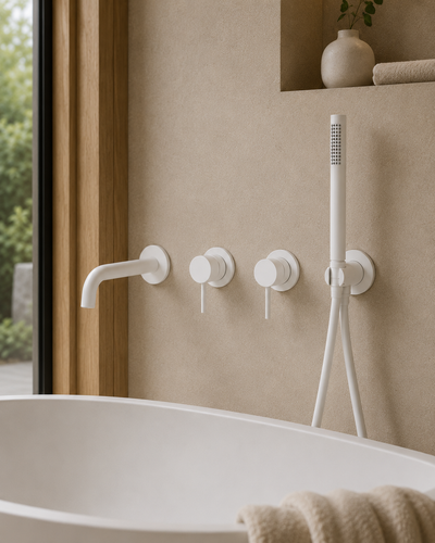 Ensemble bain-douche mural blanc BAÏA, visuel 3