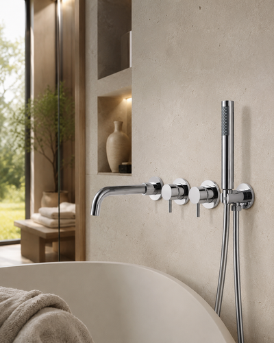 Ensemble bain-douche mural chromé BAÏA
