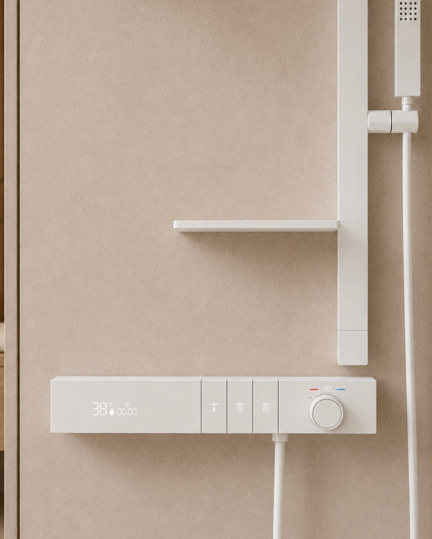 Système de douche thermostatique blanc CÉLESTE, visuel 3