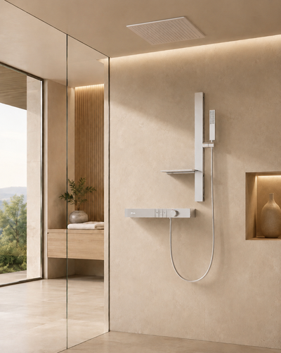 Système de douche thermostatique chromé CÉLESTE