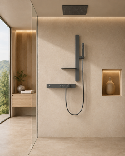 Système de douche thermostatique gris anthracite CÉLESTE, visuel 2