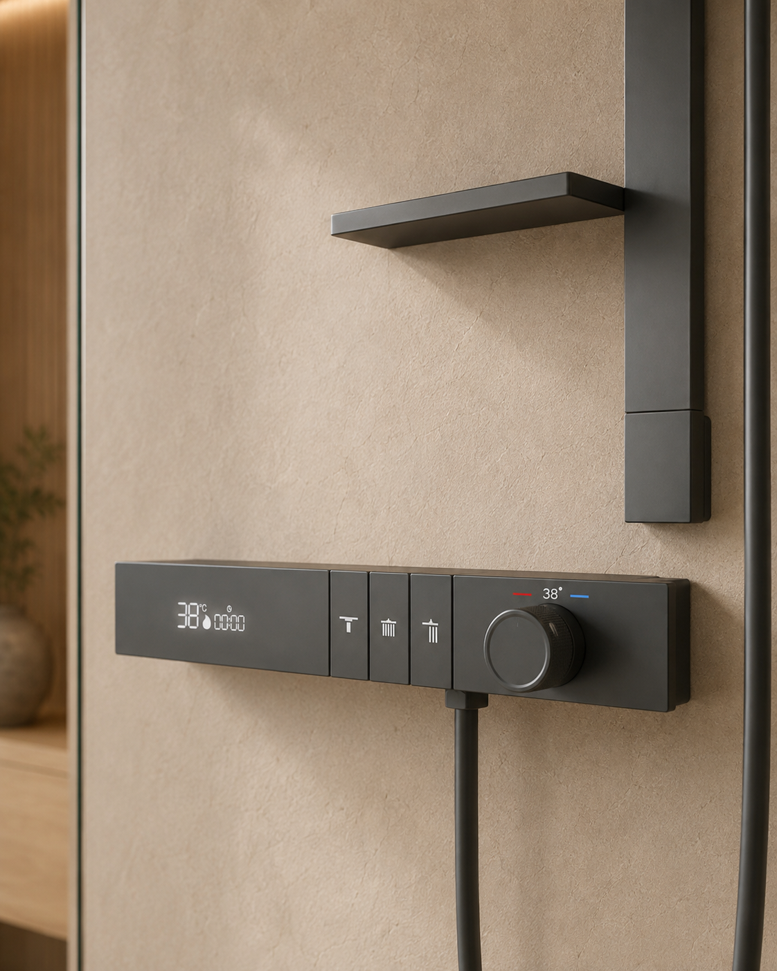 Système de douche thermostatique gris anthracite CÉLESTE, visuel 3