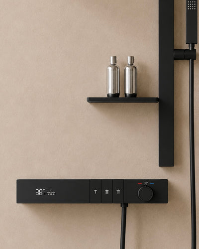 Système de douche thermostatique noir mat CÉLESTE, visuel 3
