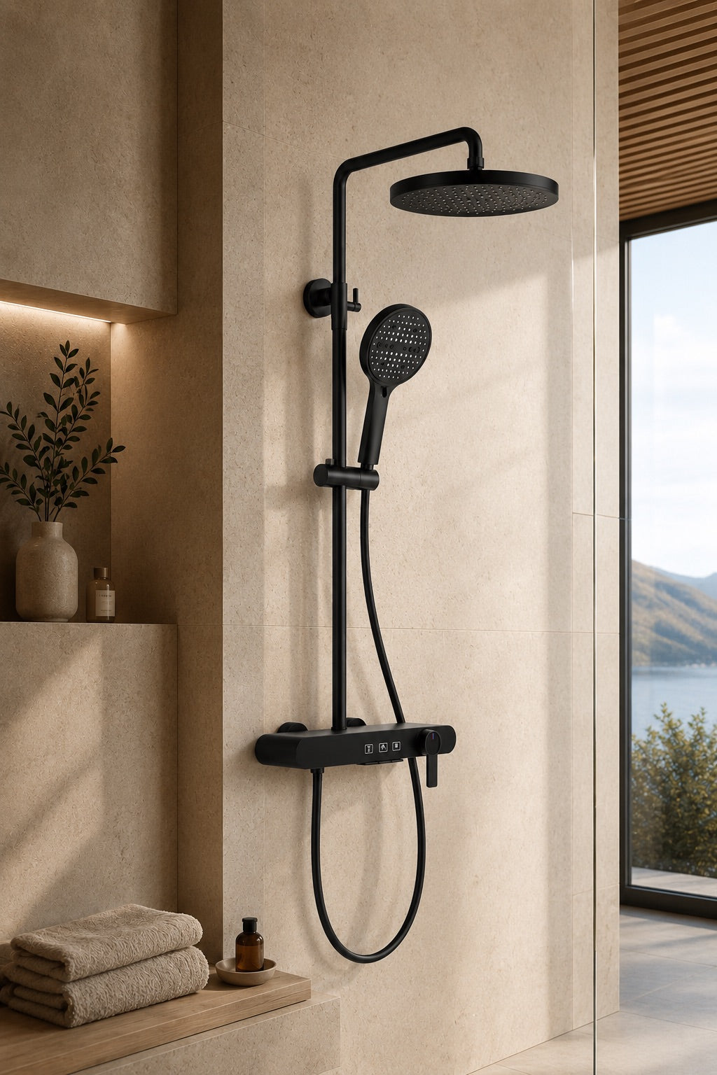 Vallor Colonne de douche noire
