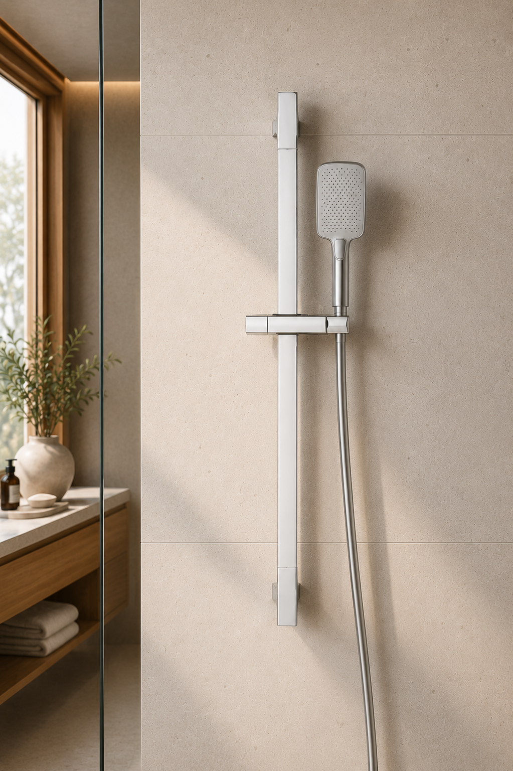 Colonne de douche réglable chrome Span, finition chrome