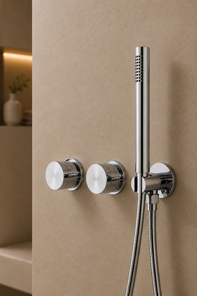 Pomme de douche murale et mitigeur chromé ÉLIA, visuel 3