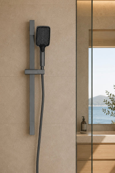 Colonne de douche coulissante grise Span, ensemble complet