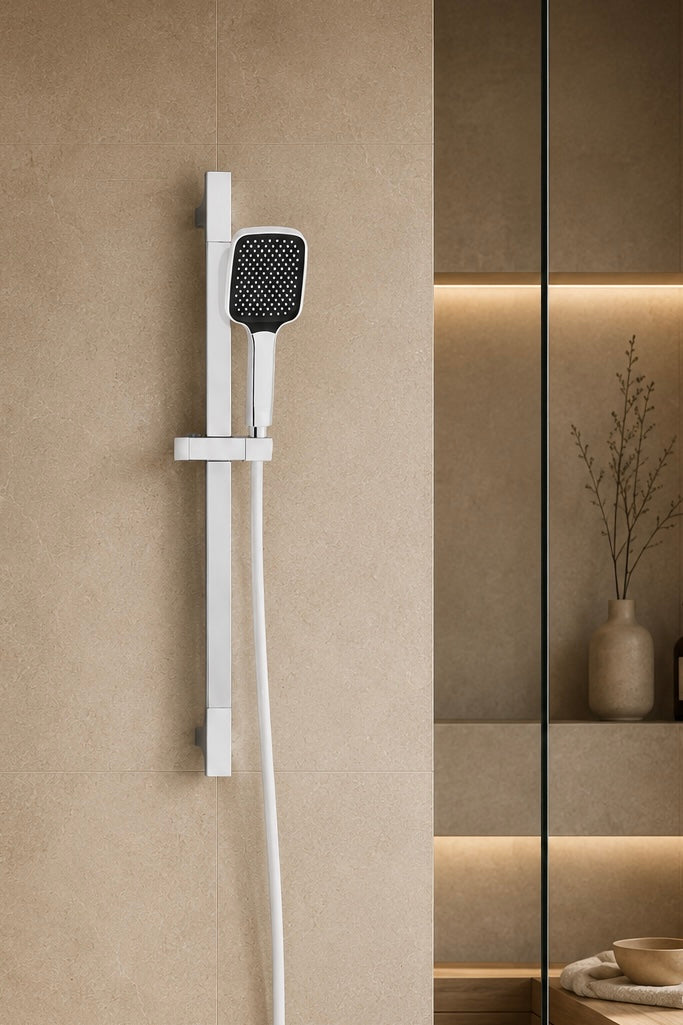 Colonne de douche coulissante blanche Span, ensemble complet