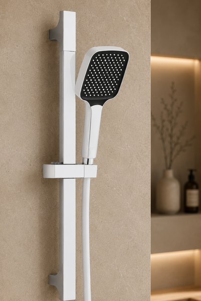 Colonne de douche coulissante blanche Span, ensemble complet