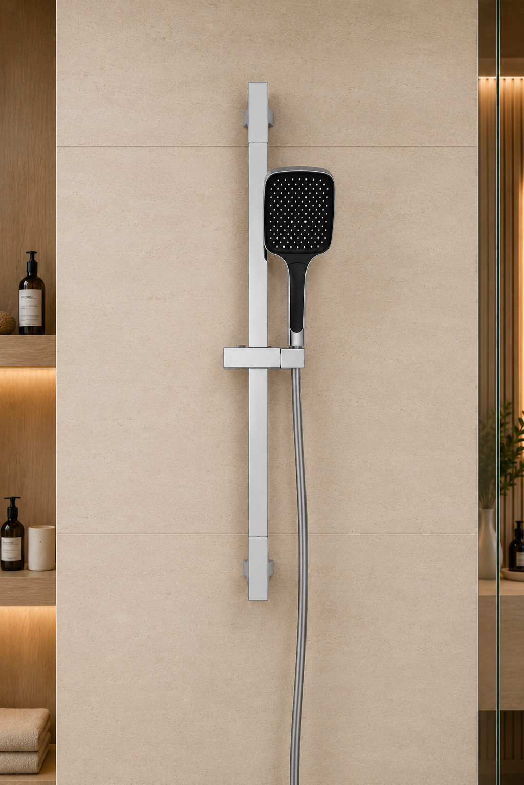 Colonne de douche coulissante chrome Span, ensemble complet