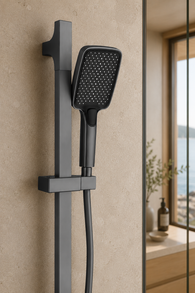 Colonne de douche coulissante grise Span, ensemble complet