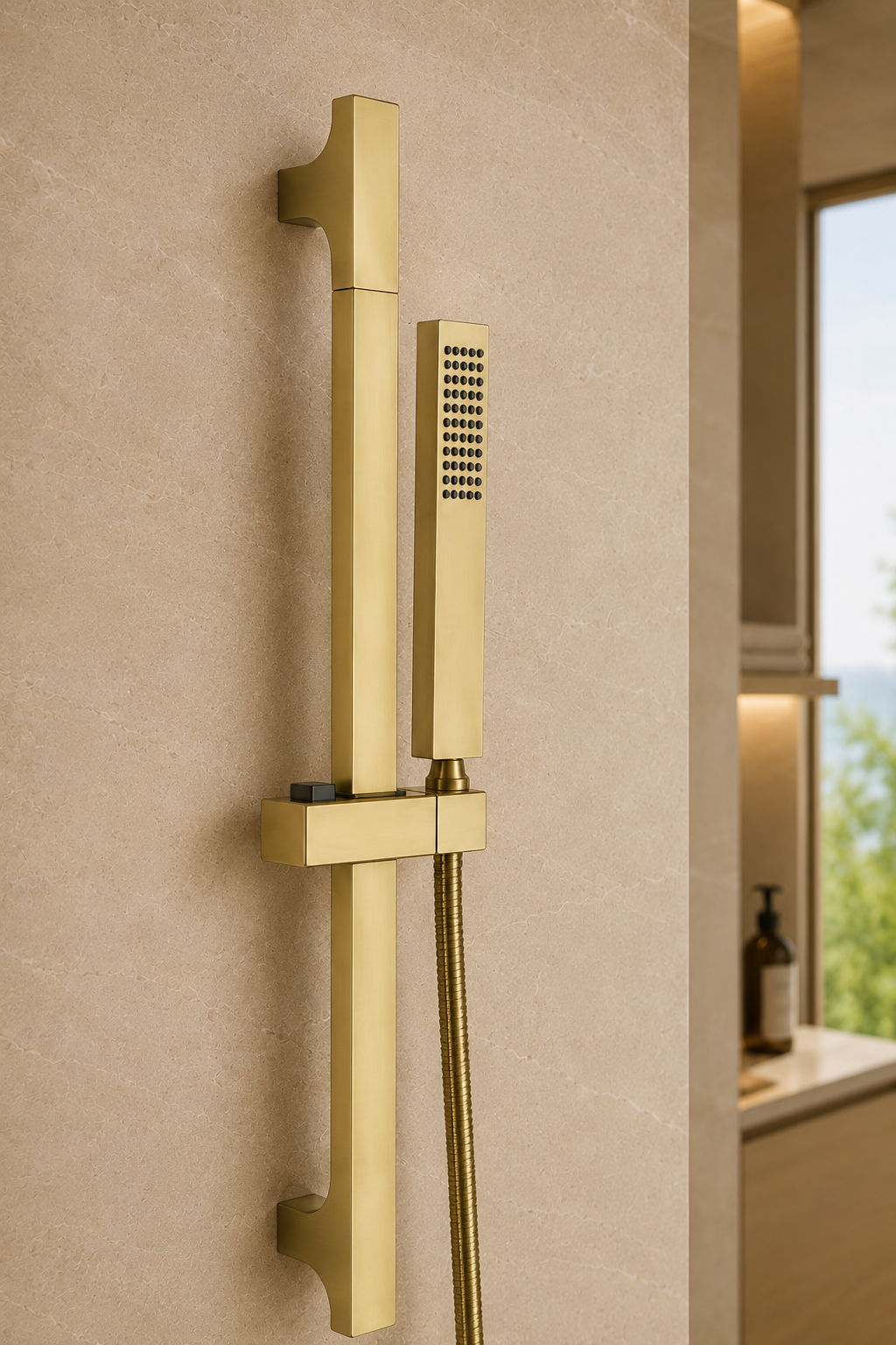 Colonne de douche inox or brossé Vrenn