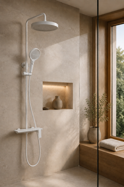 Colonne de douche à tablette blanche Vallor, visuel 24
