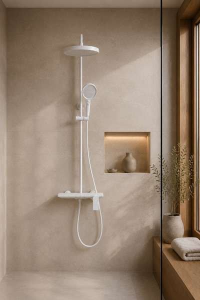 Colonne de douche à tablette blanche Vallor, visuel 25