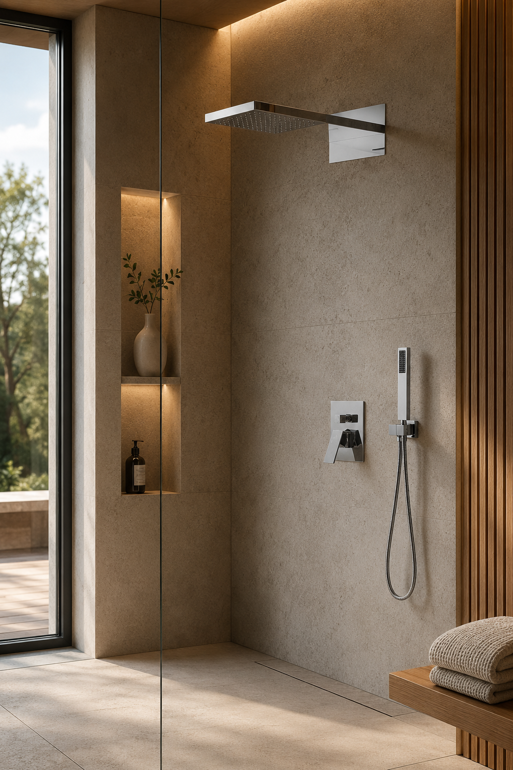 Colonne de douche encastrable chromée Noren