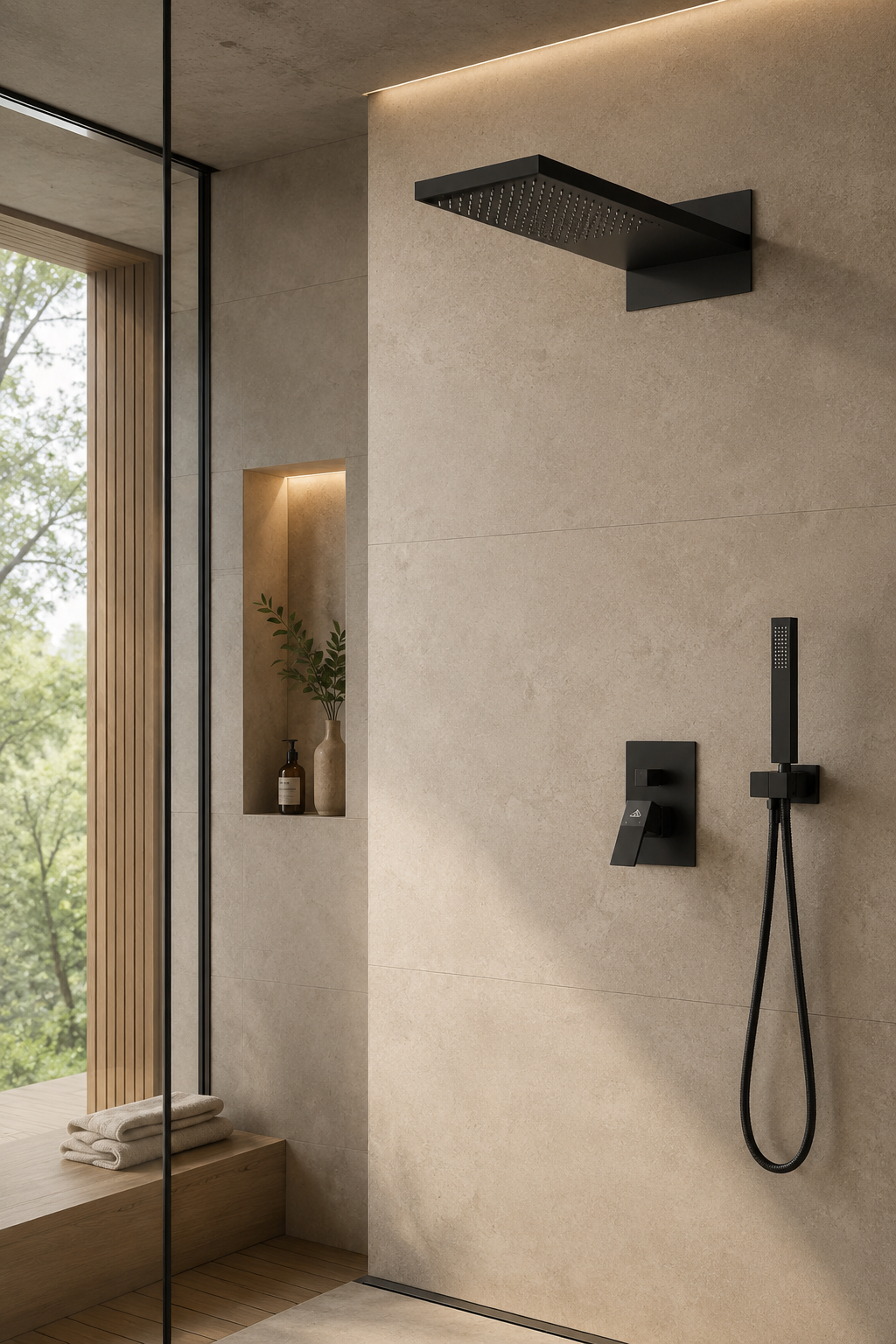 Colonne de douche encastrable noire Noren