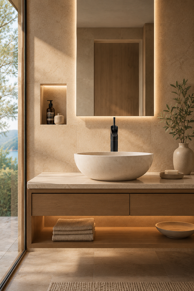 Robinet cascade lavabo noir bronze CALYA