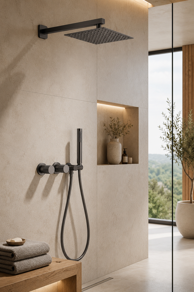 Colonne de douche en laiton gris Latten