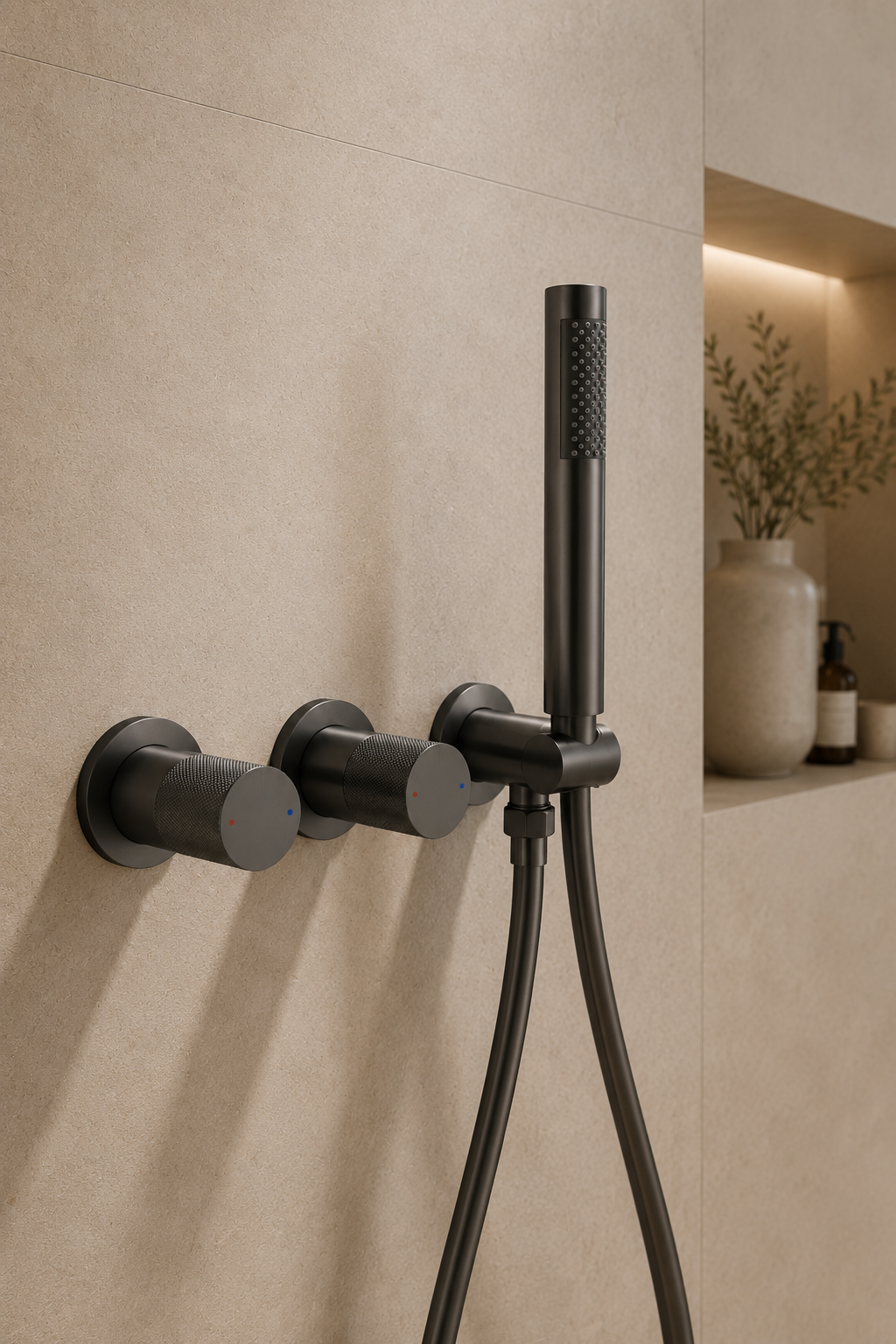 Colonne de douche en laiton gris Latten, visuel 2