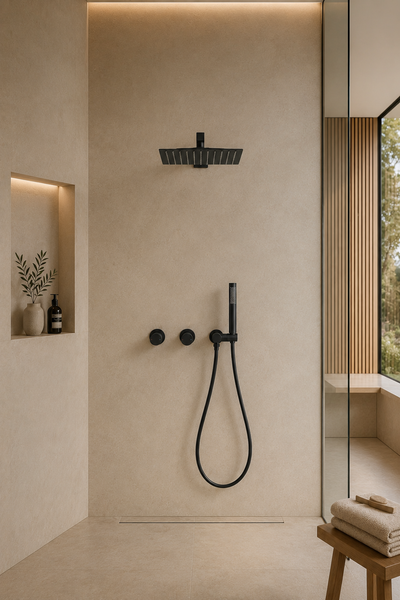 Colonne de douche en laiton noire Latten, visuel 2