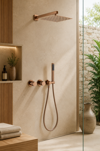 Colonne de douche en laiton or rose Latten
