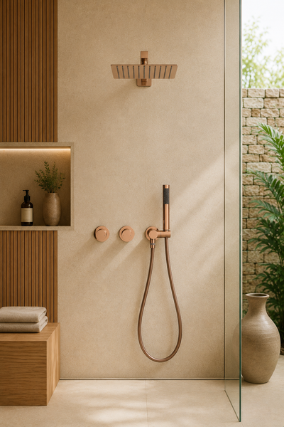 Colonne de douche en laiton or rose Latten, visuel 2